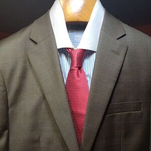 Joseph&Feiss Men's light Brown 2Btn/1Vents Suits Size 40R W36 Ins 28